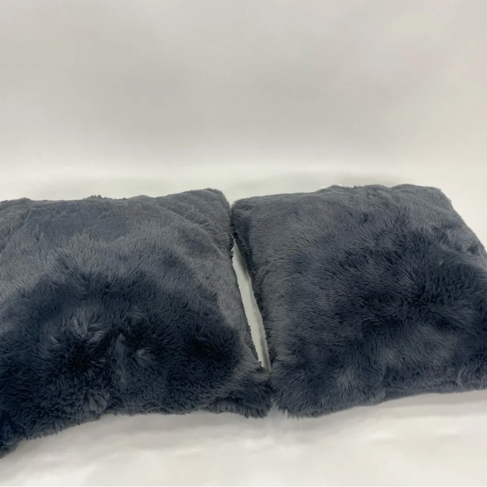Pillow Faux Fur Dark Gray 2 set - Picture 5 of 5